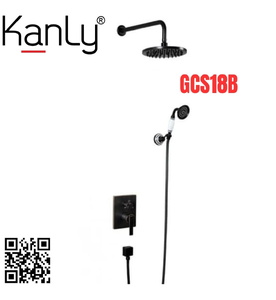 Sen tắm âm tường nóng lạnh bằng đồng màu đen Kanly GCS75B 