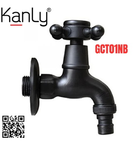 Vòi nước lạnh bằng đồng màu đen gắn tường Kanly GCT01NB 