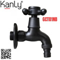 Vòi nước lạnh bằng đồng màu đen gắn tường Kanly GCT01NB 
