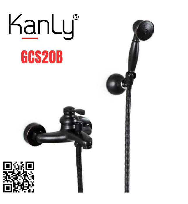 Sen tắm nóng lạnh bằng đồng màu đen Kanly GCS20B 