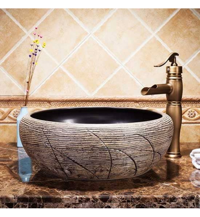 Chậu lavabo dương bàn sứ mỹ thuật Haduvico LVB011