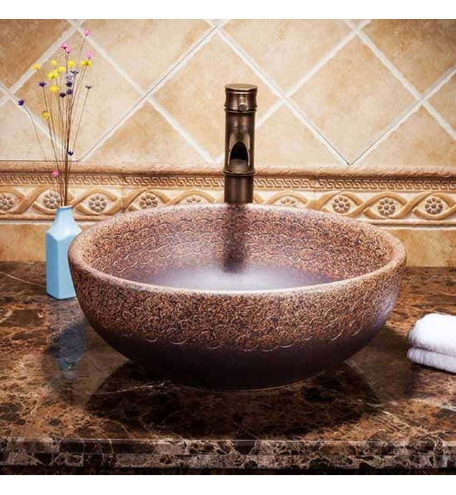 Chậu lavabo dương bàn sứ mỹ thuật Haduvico LVB012
