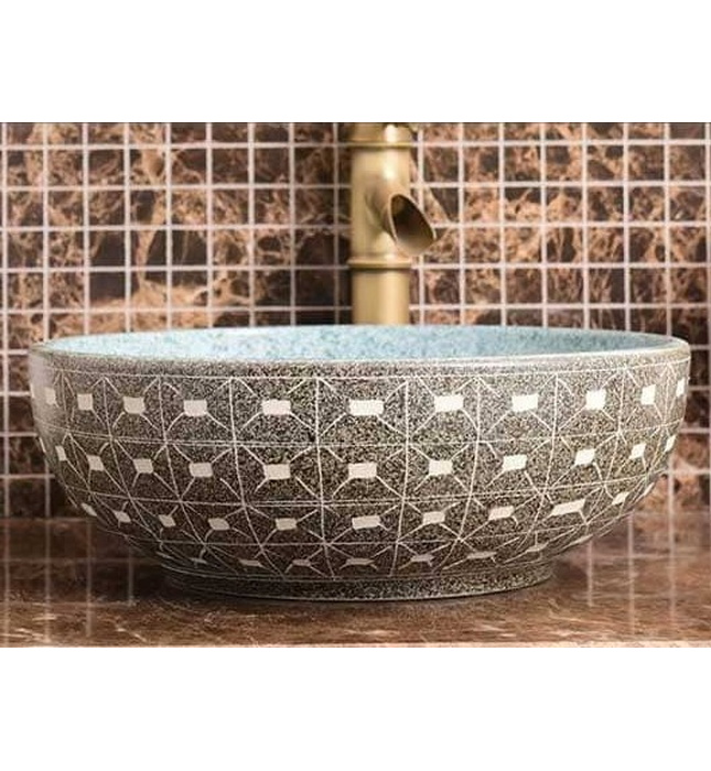 Chậu lavabo dương bàn sứ mỹ thuật Haduvico LVB015