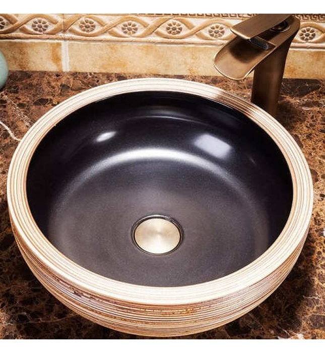 Chậu lavabo dương bàn sứ mỹ thuật Haduvico LVB017