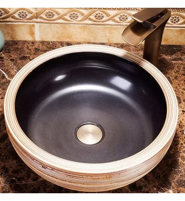 Chậu lavabo dương bàn sứ mỹ thuật Haduvico LVB017