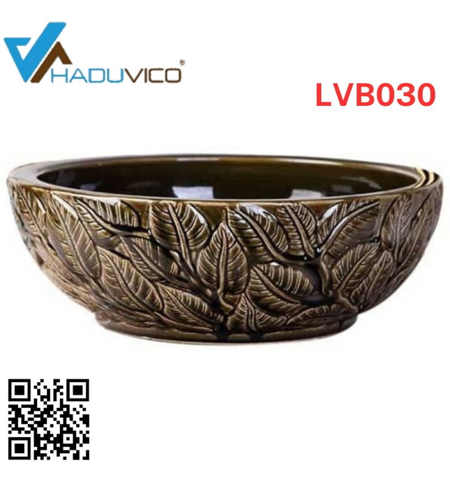 Chậu lavabo dương bàn sứ mỹ thuật Haduvico LVB030