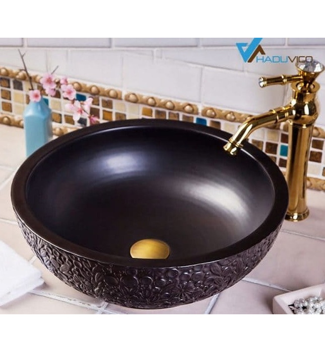 Chậu lavabo dương bàn sứ mỹ thuật Haduvico LVB032 