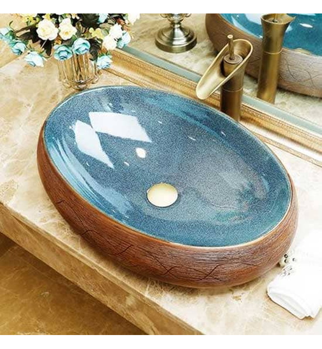 Chậu lavabo dương bàn sứ mỹ thuật Haduvico LVB003