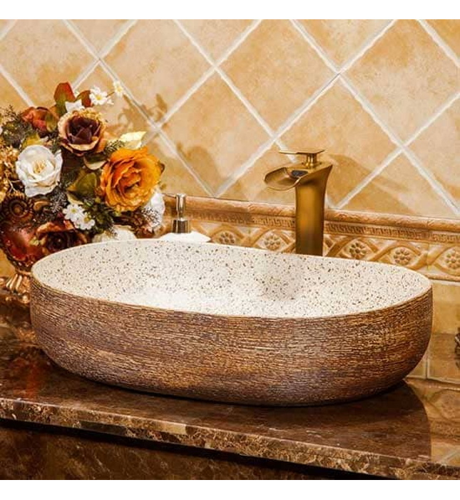 Chậu lavabo dương bàn sứ mỹ thuật Haduvico LVB004