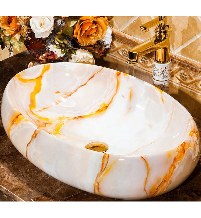 Chậu lavabo dương bàn sứ mỹ thuật Haduvico LVB008