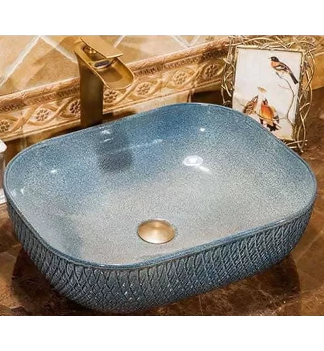 Chậu lavabo dương bàn sứ mỹ thuật Haduvico LVB009