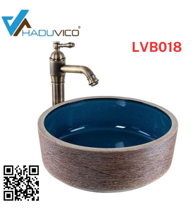 Chậu lavabo dương bàn sứ mỹ thuật Haduvico LVB018