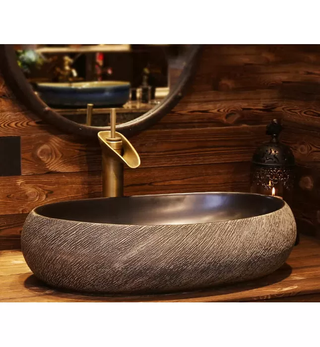 Chậu lavabo dương bàn sứ mỹ thuật Haduvico LVB019