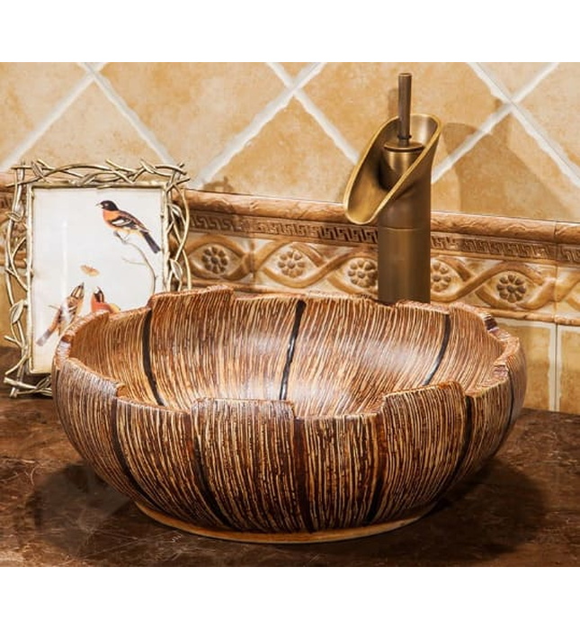 Chậu lavabo dương bàn sứ mỹ thuật Haduvico LVB021