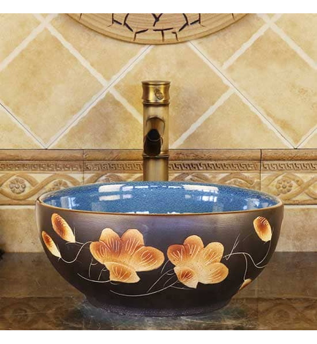 Chậu lavabo dương bàn sứ mỹ thuật Haduvico LVB024