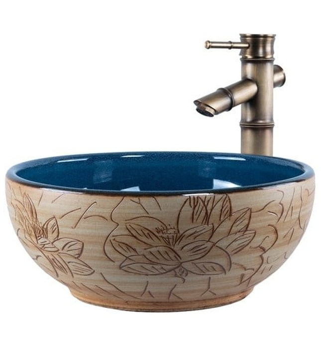 Chậu lavabo dương bàn sứ mỹ thuật Haduvico LVB026