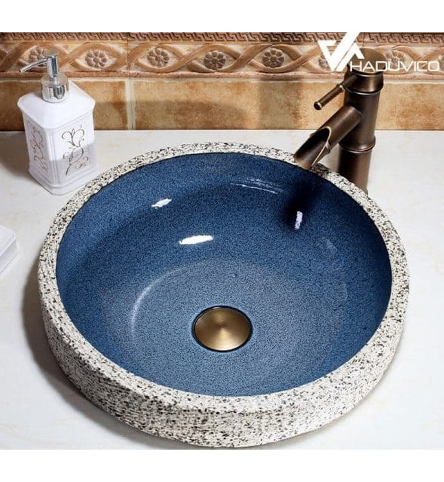 Chậu lavabo dương bàn sứ mỹ thuật Haduvico LVB052