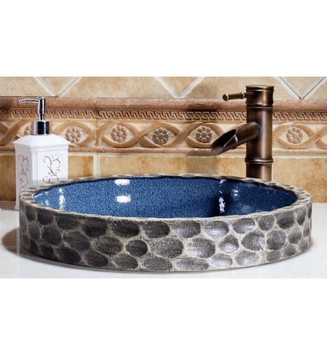 Chậu lavabo dương bàn sứ mỹ thuật Haduvico LVB053