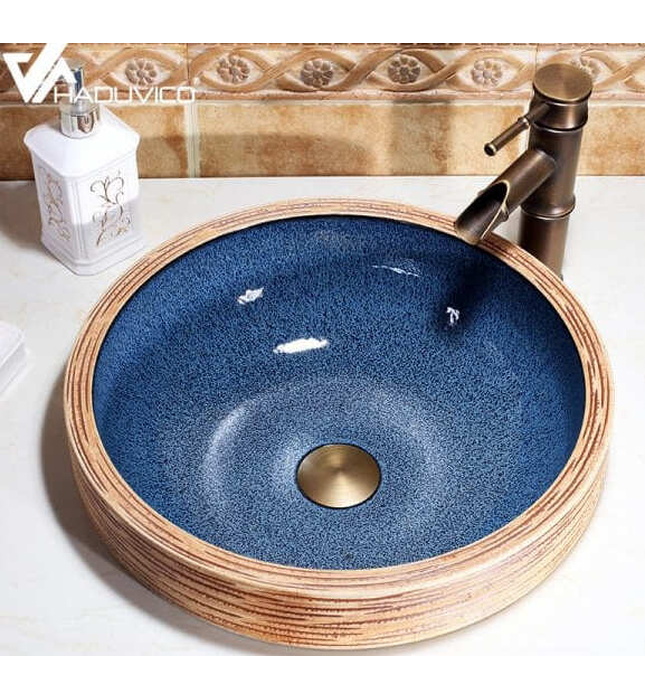 Chậu lavabo dương bàn sứ mỹ thuật Haduvico LVB054