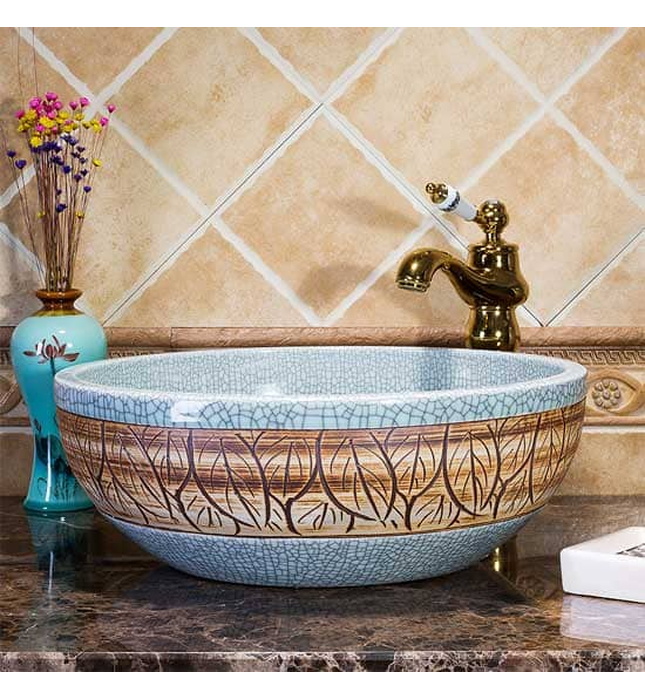 Chậu lavabo dương bàn sứ mỹ thuật Haduvico LVB002