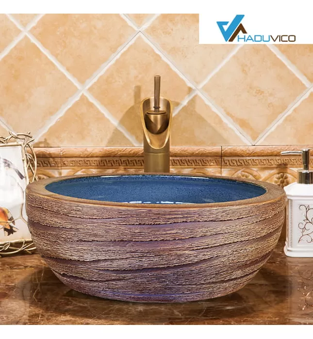 Chậu lavabo dương bàn sứ mỹ thuật Haduvico LVB025