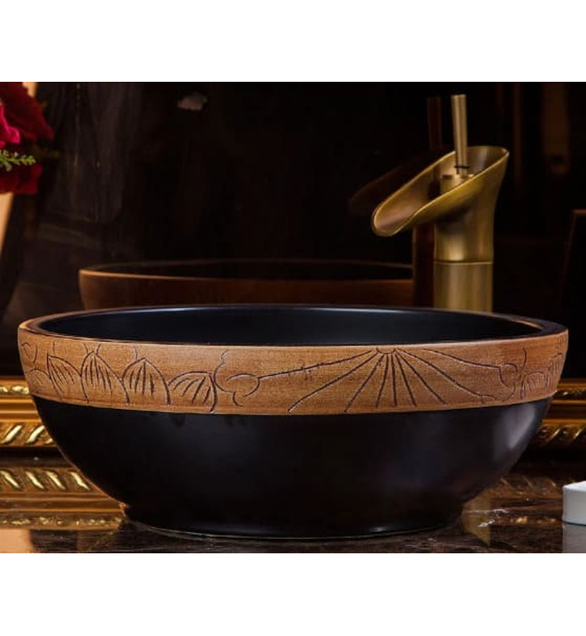 Chậu lavabo dương bàn sứ mỹ thuật Haduvico LVB031