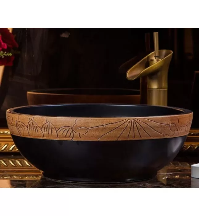 Chậu lavabo dương bàn sứ mỹ thuật Haduvico LVB031