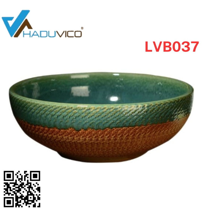 Chậu lavabo dương bàn sứ mỹ thuật Haduvico LVB037