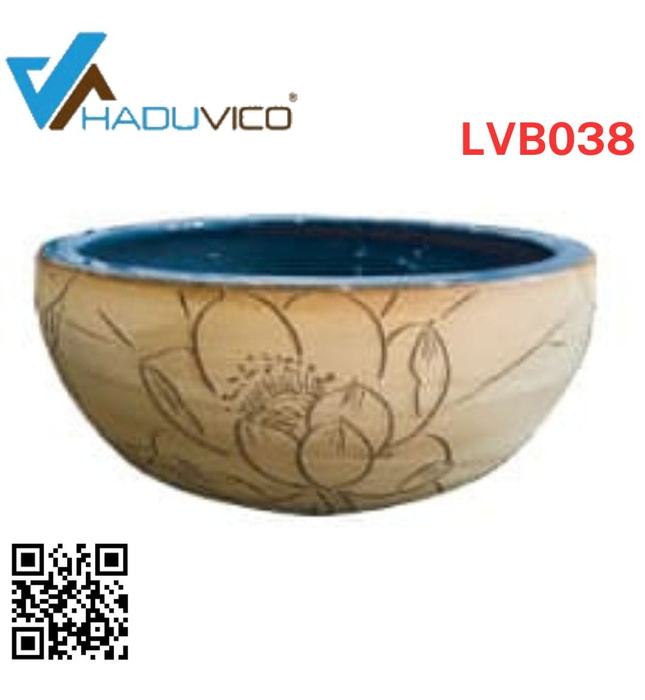 Chậu lavabo dương bàn sứ mỹ thuật Haduvico LVB038
