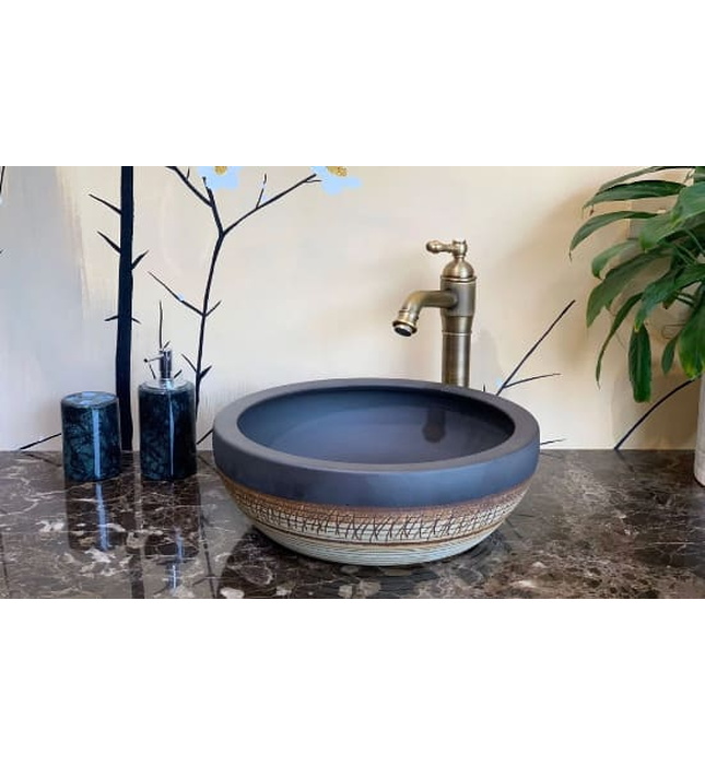 Chậu lavabo dương bàn sứ mỹ thuật Haduvico LVB049