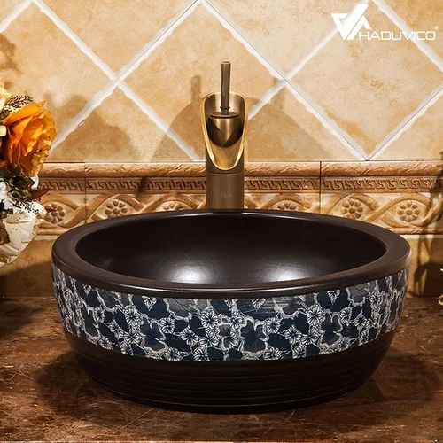 Chậu lavabo dương bàn sứ mỹ thuật Haduvico LVB062