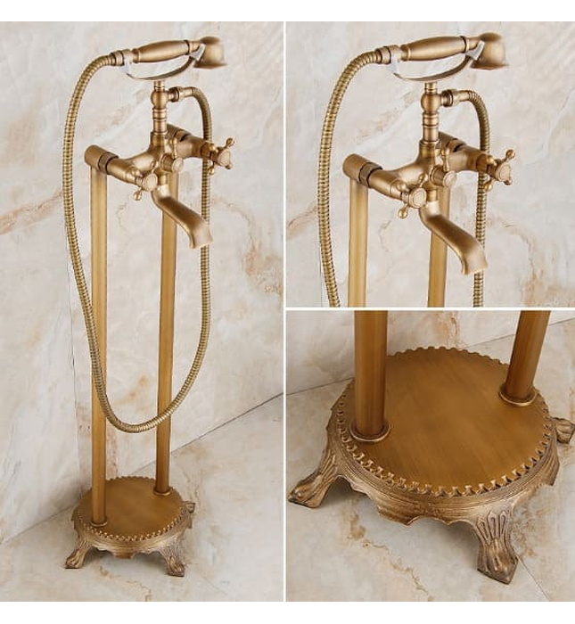 Sen bồn tắm nóng lạnh đặt sàn bằng đồng Haduvico ST021