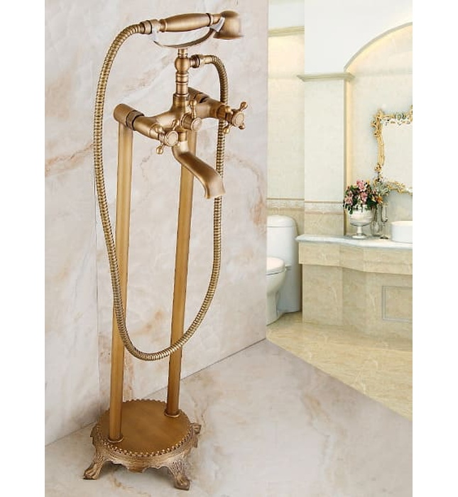 Sen bồn tắm nóng lạnh đặt sàn bằng đồng Haduvico ST021