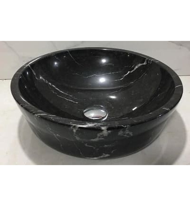 Chậu lavabo đá tự nhiên vân trắng đặt bàn Haduvico TN003