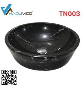 Chậu lavabo đá tự nhiên vân trắng đặt bàn Haduvico TN003