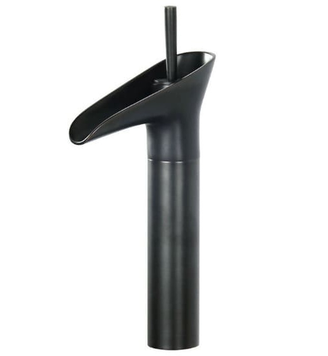 Vòi chậu nóng lạnh đồng thau màu đen Haduvico VR012