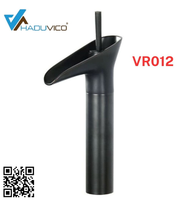 Vòi chậu nóng lạnh đồng thau màu đen Haduvico VR012