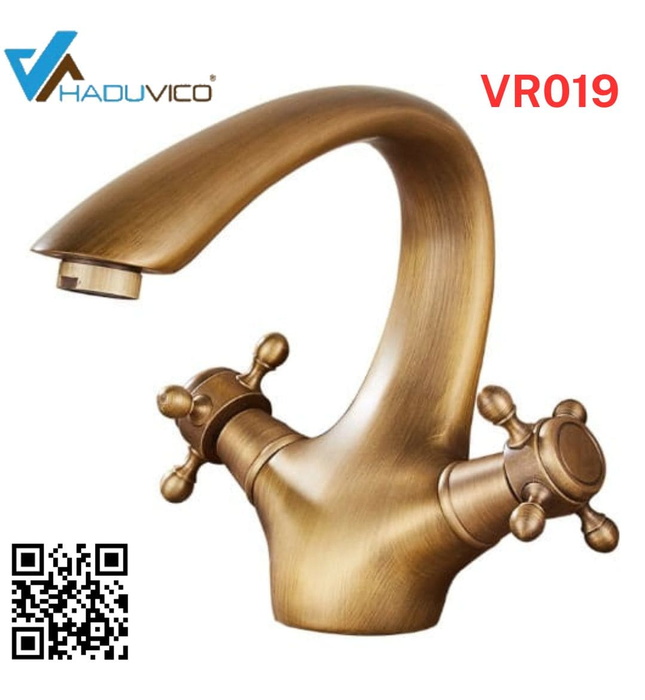 Vòi chậu nóng lạnh đồng thau Haduvico VR019