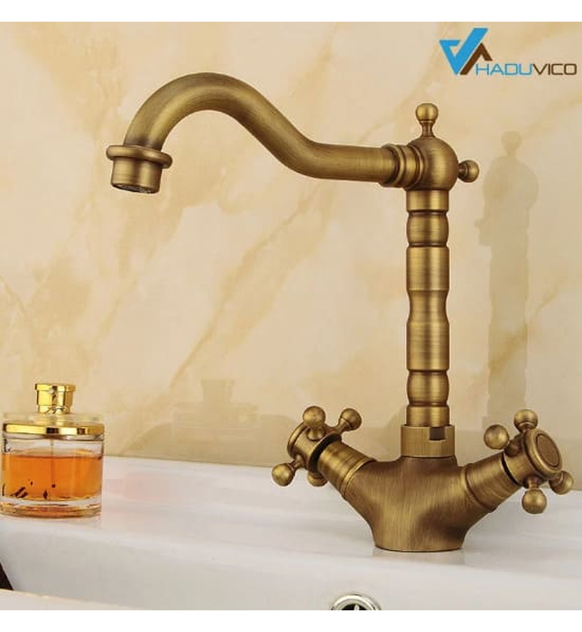 Vòi chậu nóng lạnh đồng thau Haduvico VR024