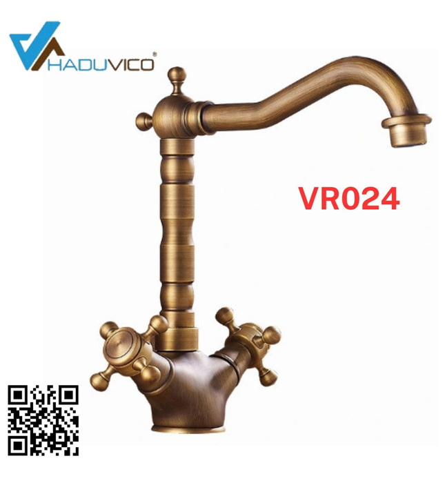 Vòi chậu nóng lạnh đồng thau Haduvico VR024
