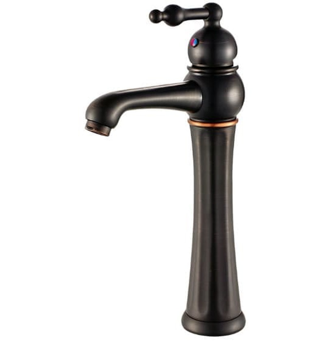 Vòi chậu nóng lạnh đồng thau màu đen Haduvico VR048