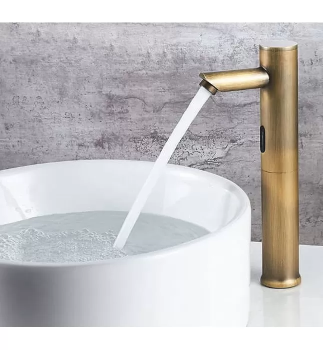 Vòi chậu nóng lạnh cao đồng thau cảm ứng Haduvico VR072