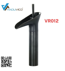 Vòi chậu nóng lạnh đồng thau màu đen Haduvico VR012
