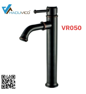 Vòi chậu nóng lạnh đồng thau màu đen Haduvico VR050