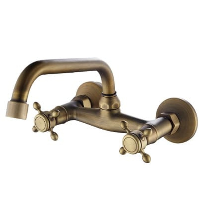 Vòi chậu nóng lạnh gắn tường đồng thau Haduvico VR016M