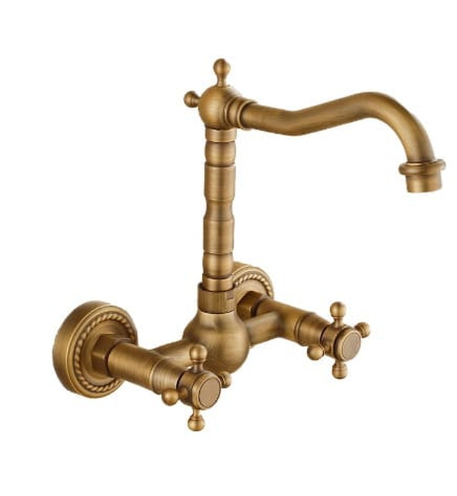 Vòi chậu nóng lạnh đồng thau gắn tường Haduvico VR031