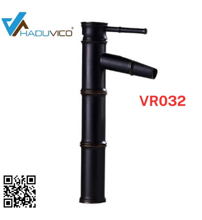 Vòi chậu nóng lạnh đồng thau màu đen Haduvico VR032