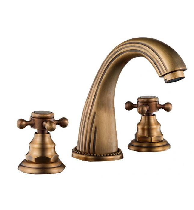 Vòi chậu nóng lạnh 3 lỗ đồng thau Haduvico VR035