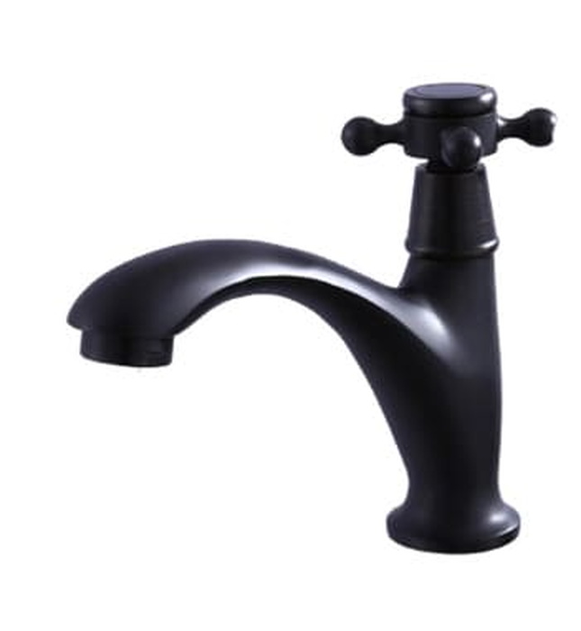 Vòi chậu nóng lạnh đồng thau màu đen Haduvico VR063