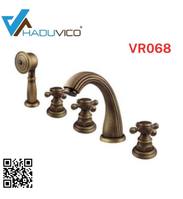 Sen bồn tắm gắn bồn 5 lỗ nóng lạnh bằng đồng Haduvico VR068